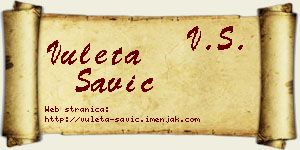 Vuleta Savić vizit kartica